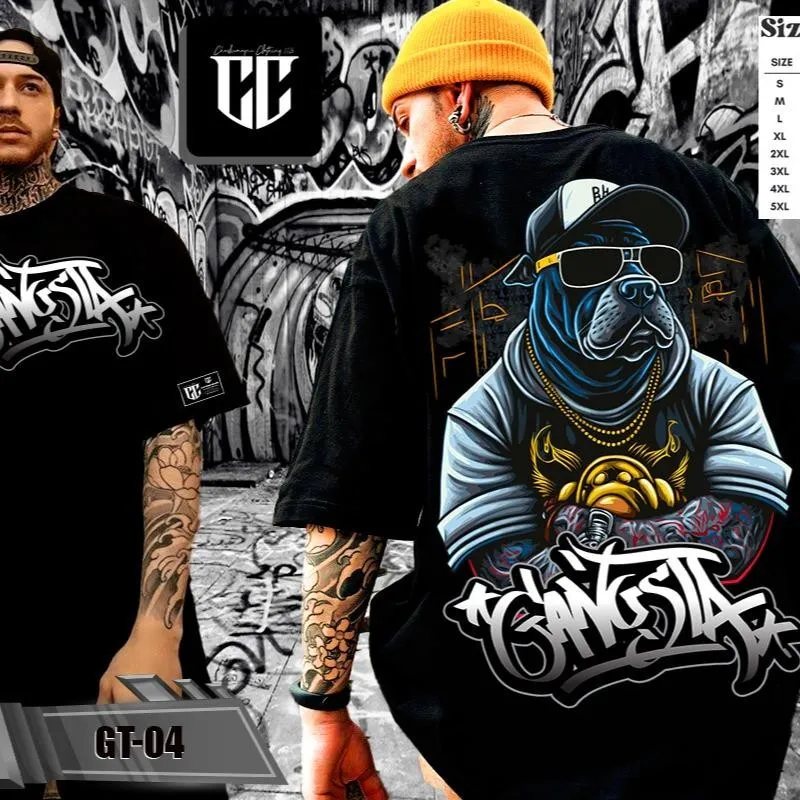 Gangsta Oversized Graphic T-Shirt