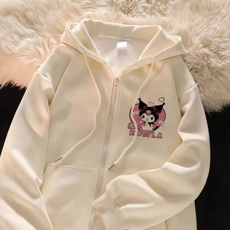 Kuromi Zip-Up Cotton Hoodie