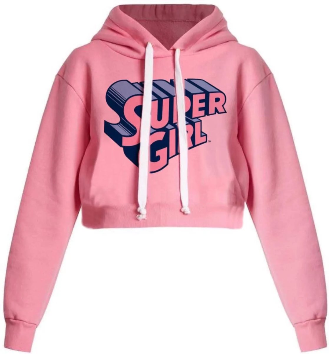 Pink Print Crop Hoodie Jacket