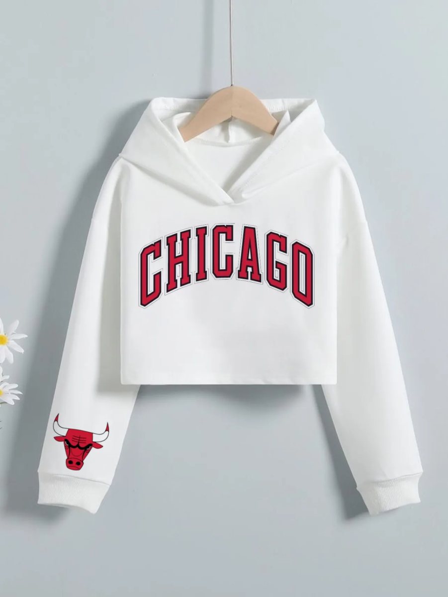 Printed Crop Hoodie 1