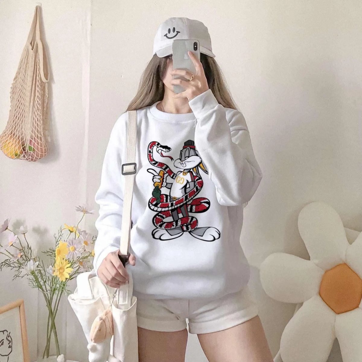 Printed Long Sleeve Pullover Sweatshirt 1